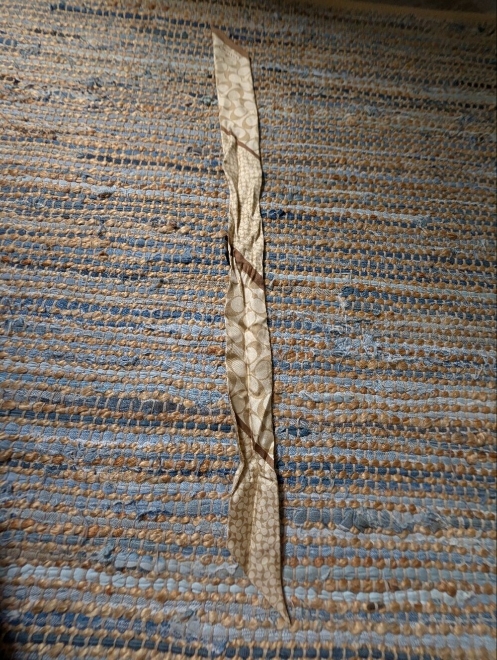 Coach Trench Coat L Cream Signature Lining Classic Quiet Luxury *Flaws* Scarf - Picture 10 of 16